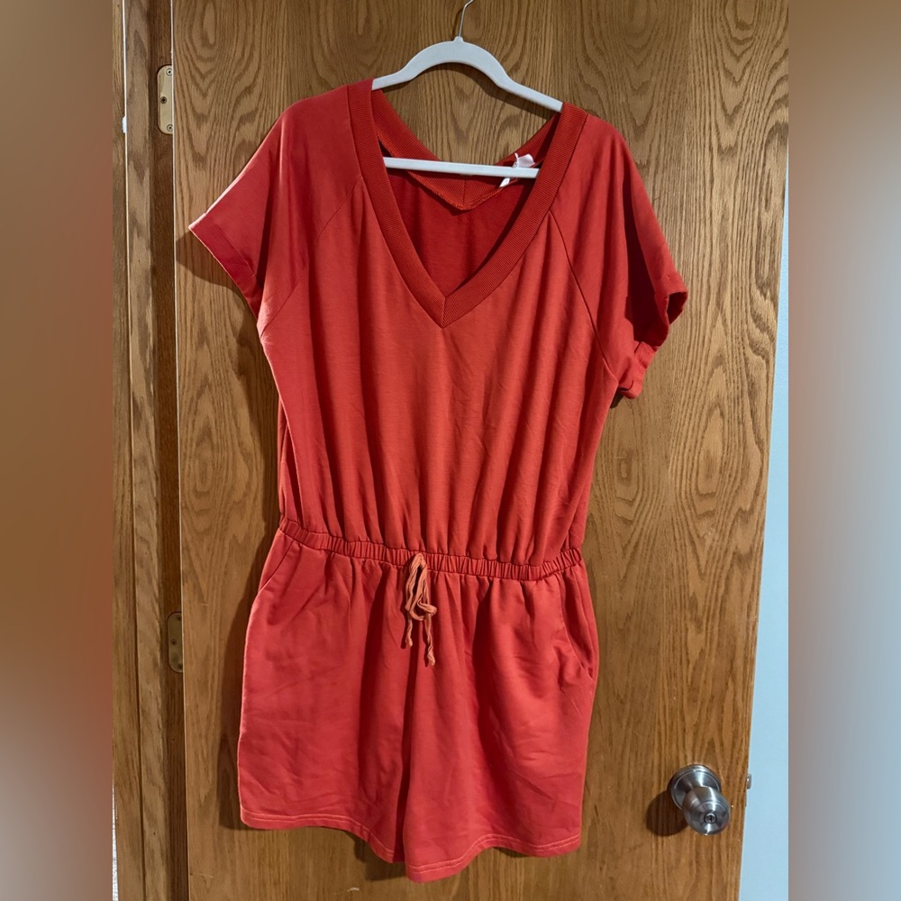 Casual Red Romper